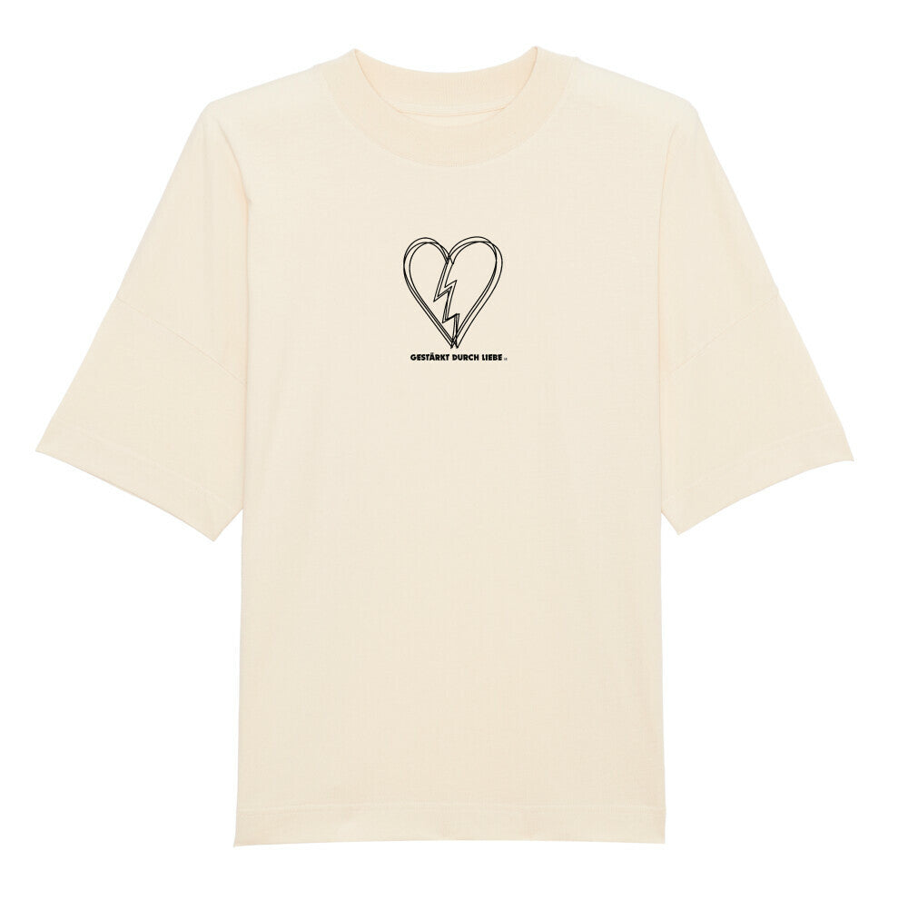 Oversized T-Shirt "Gestärkt durch Liebe" Beige STYL-NOW