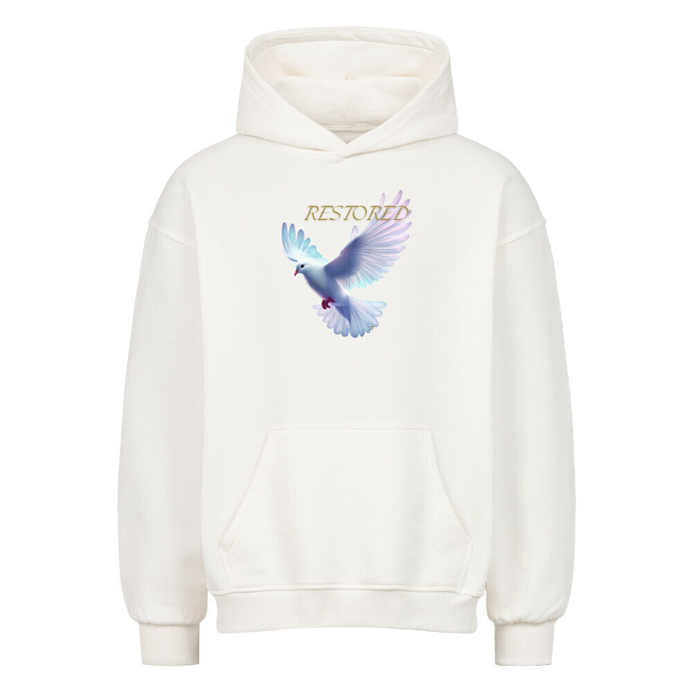 Oversized Hoodie "RESTORED" Weiß STYL-NOW