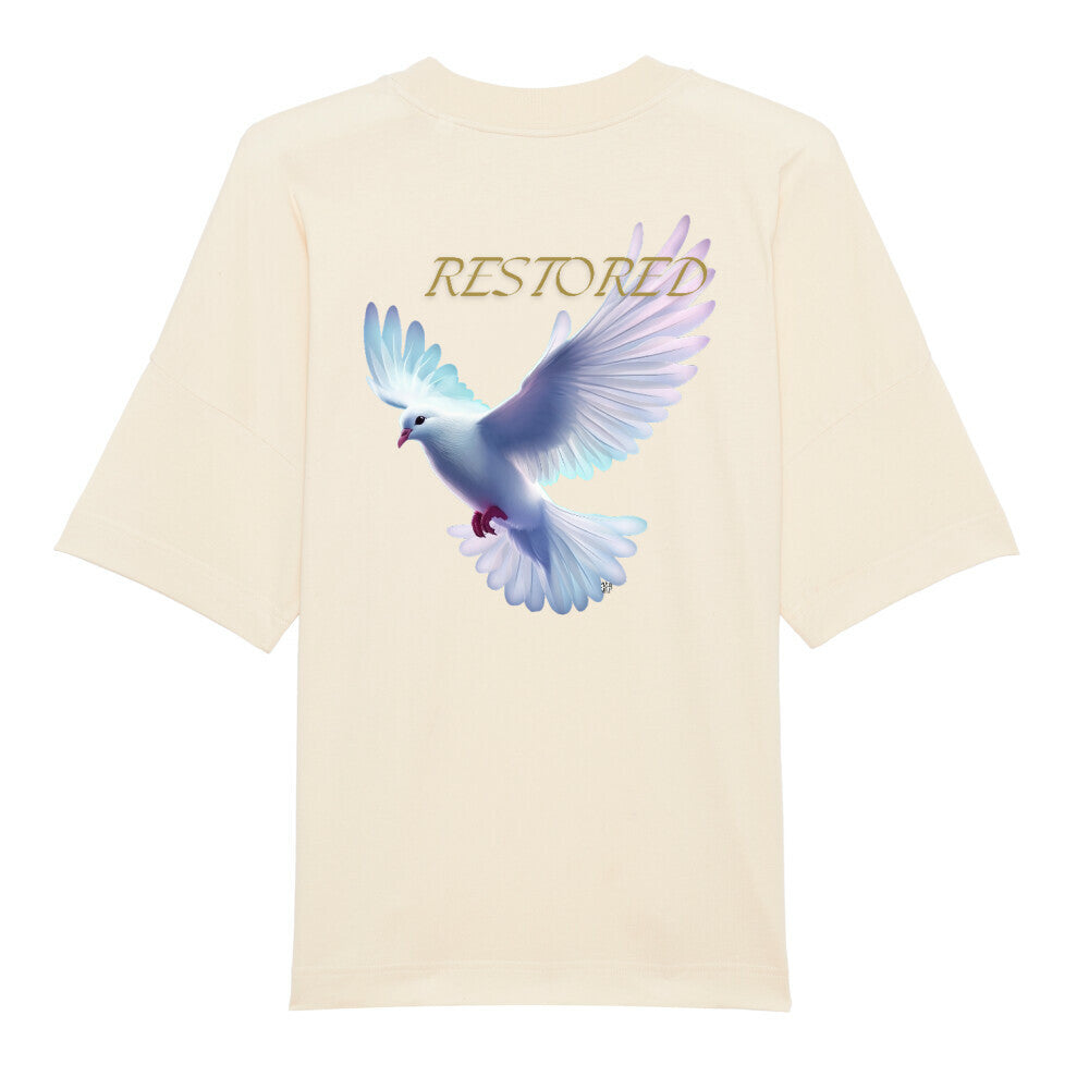 Oversized T-Shirt "RESTORED" Beige STYL-NOW