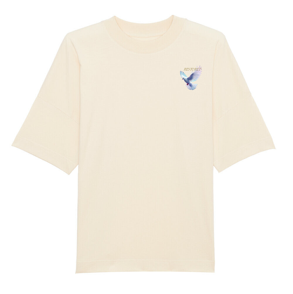 Oversized T-Shirt "RESTORED" Beige STYL-NOW