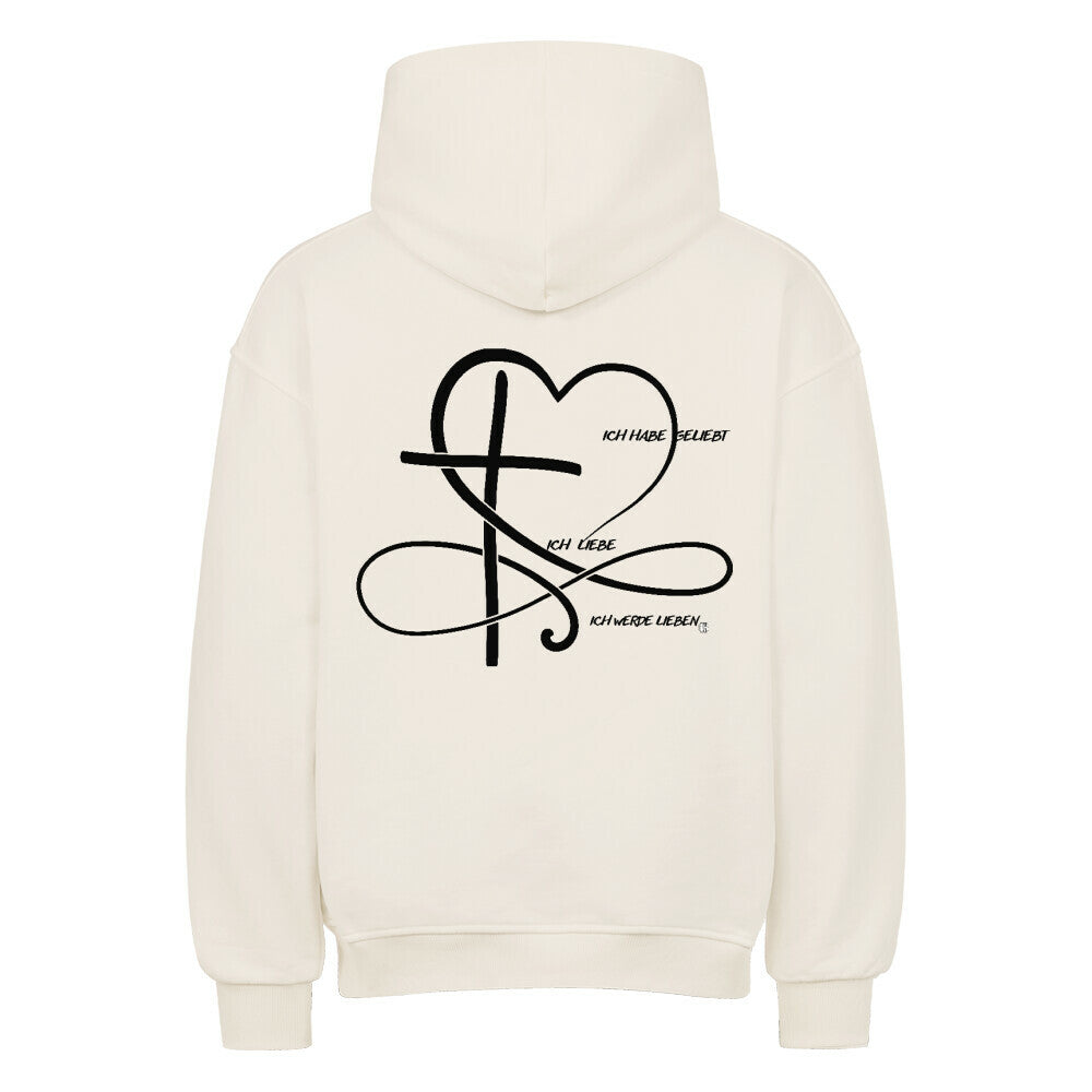 Oversized Hoodie "UNENDLICHE LIEBE" Natural Raw STYL-NOW
