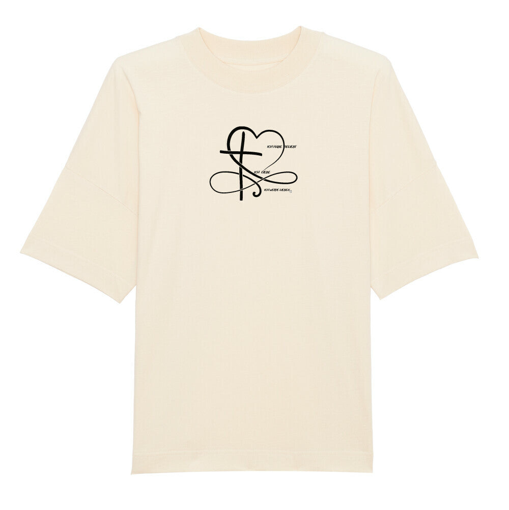 Oversized T-Shirt "UNENDLICHE LIEBE" Beige STYL-NOW