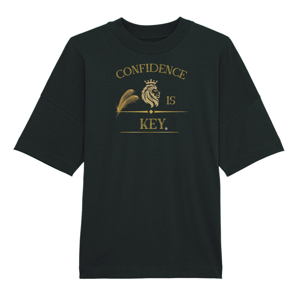 Oversized T-Shirt "CONFIDENCE" Schwarz STYL-NOW