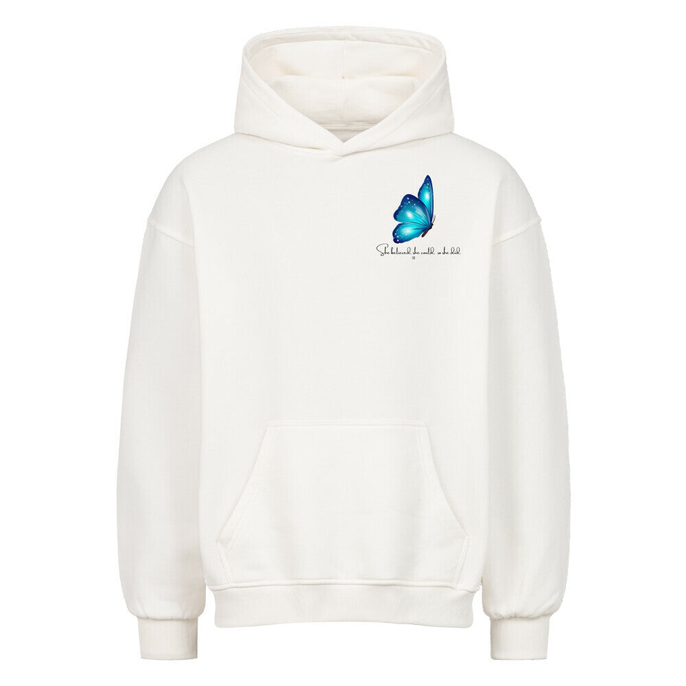 Oversized Hoodie "SHE DID" Weiß STYL-NOW