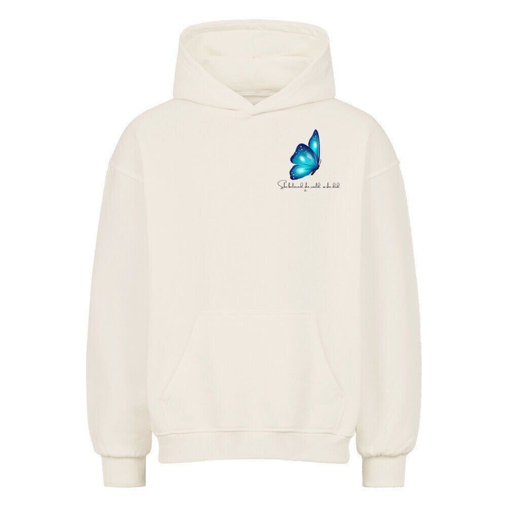 Oversized Hoodie "SHE DID" Natural Raw STYL-NOW