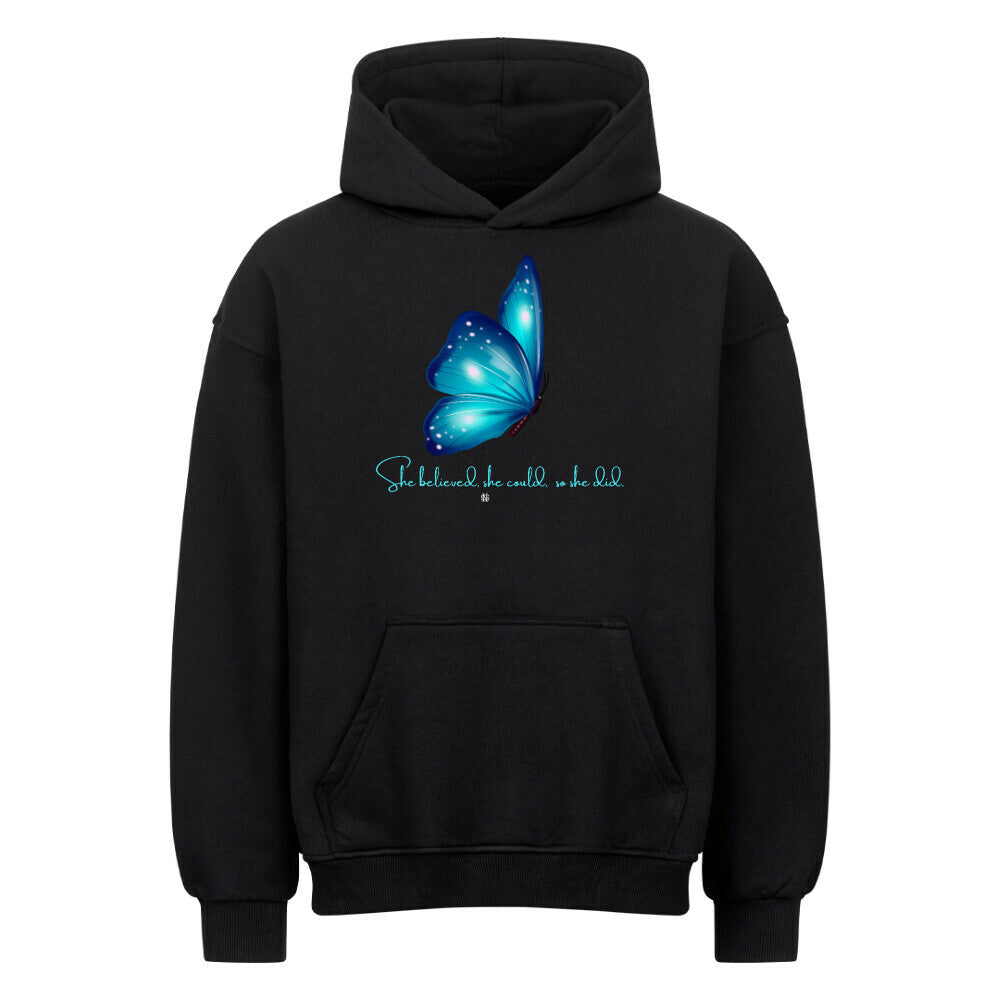 Oversized Hoodie "SHE DID" Schwarz STYL-NOW