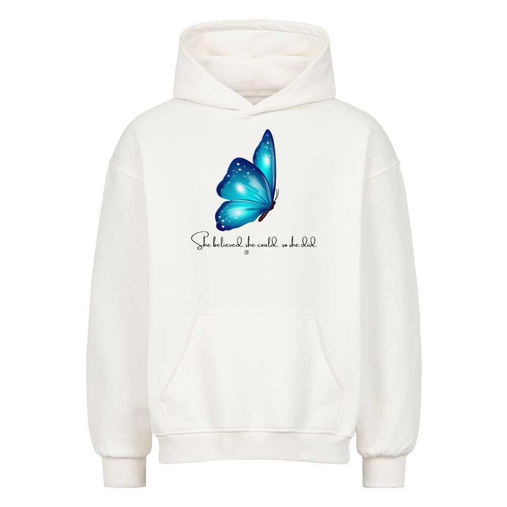 Oversized Hoodie "SHE DID" Weiß STYL-NOW