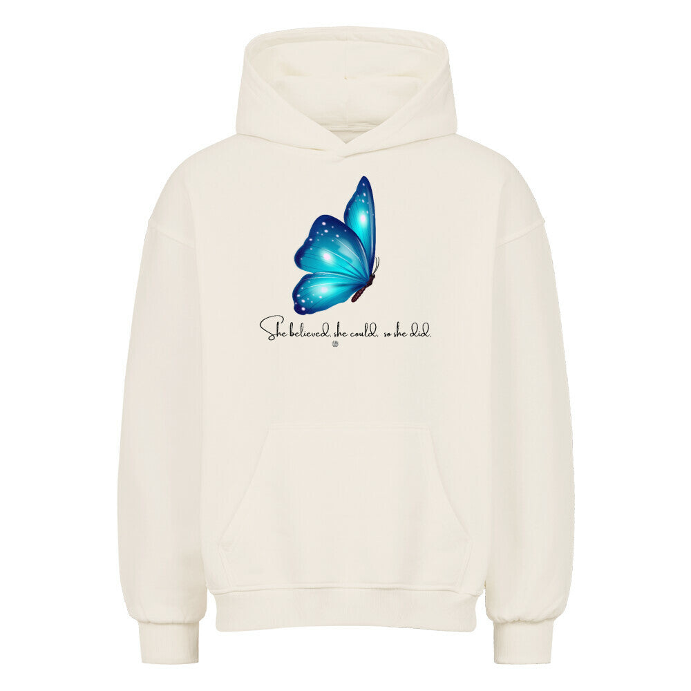 Oversized Hoodie "SHE DID" Natural Raw STYL-NOW