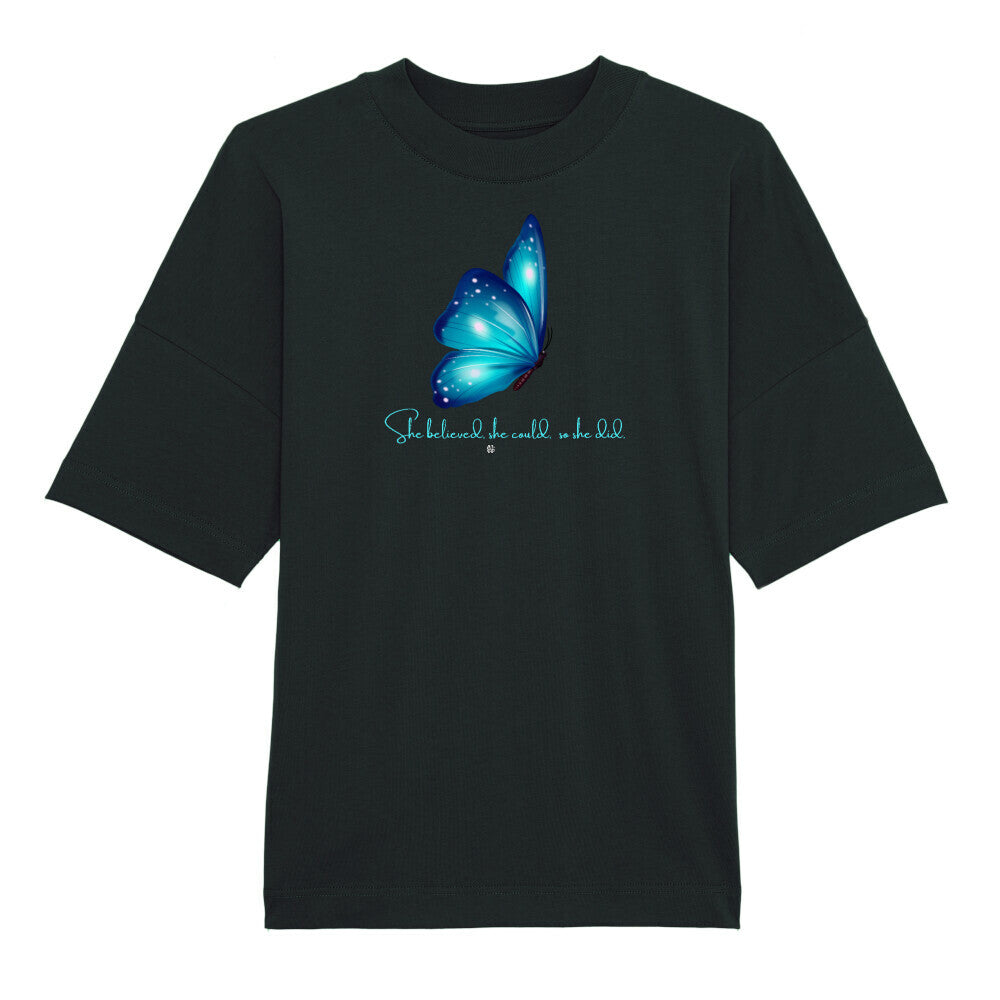 Oversized T-Shirt "SHE DID" Schwarz STYL-NOW