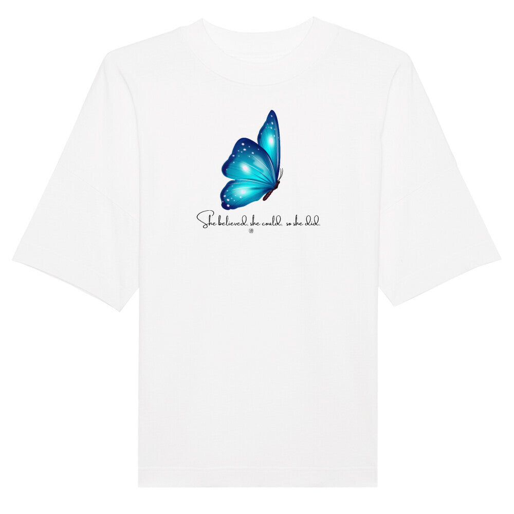 Oversized T-Shirt "SHE DID" Weiß STYL-NOW