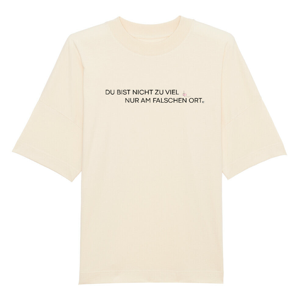 Oversized T-Shirt "Nicht zu viel" Beige STYL-NOW