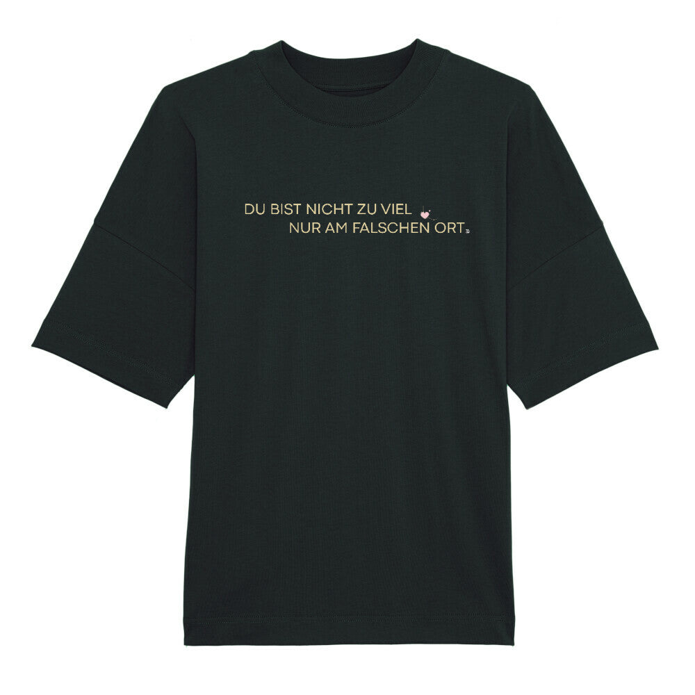 Oversized T-Shirt "Nicht zu viel" Schwarz STYL-NOW