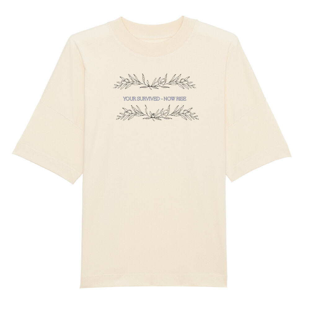 Oversized T-Shirt "NOW RISE" Beige STYL-NOW