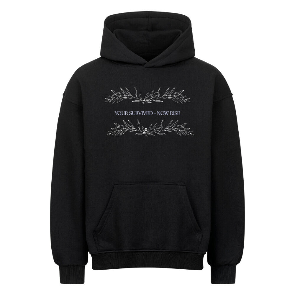 Oversized Hoodie "NOW RISE" Schwarz STYL-NOW