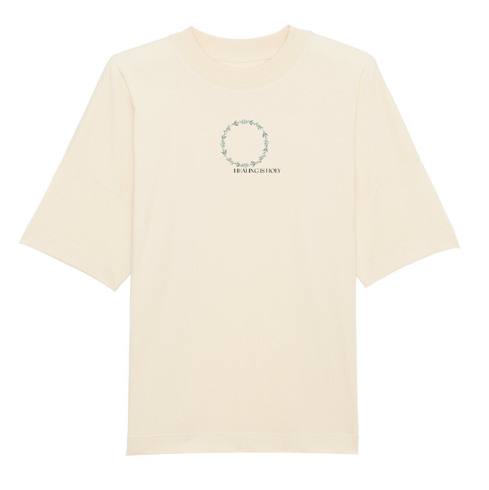Oversized T-Shirt "HEALING IS HOLY" Beige STYL-NOW