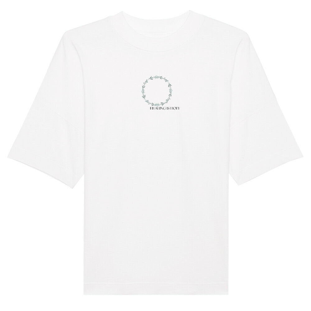Oversized T-Shirt "HEALING IS HOLY" Weiß STYL-NOW