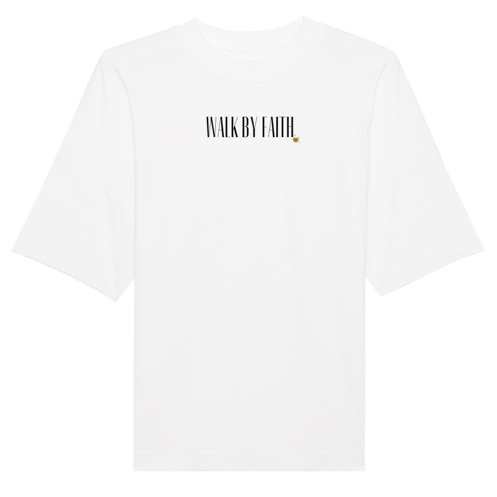 Oversized T-Shirt "WALK BY FAITH" Weiß STYL-NOW