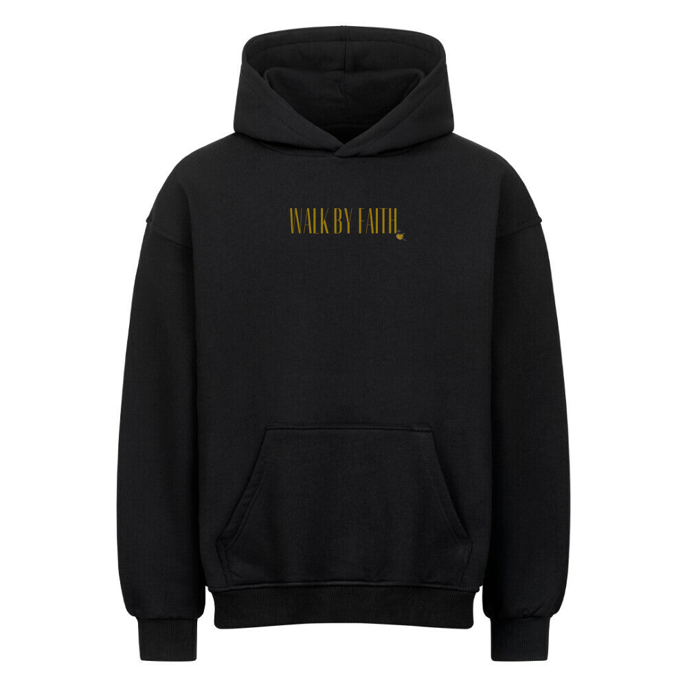Oversized Hoodie "WALK BY FAITH" Schwarz STYL-NOW