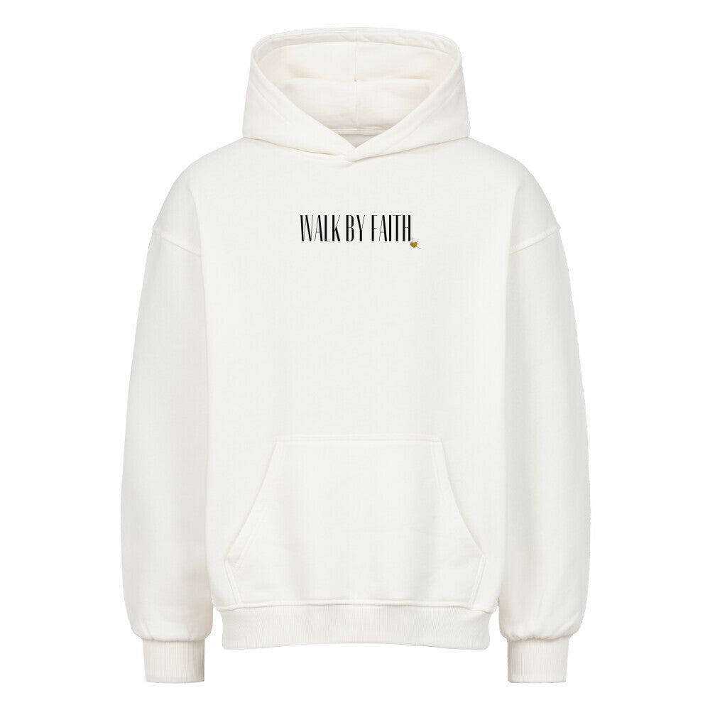 Oversized Hoodie "WALK BY FAITH" Weiß STYL-NOW
