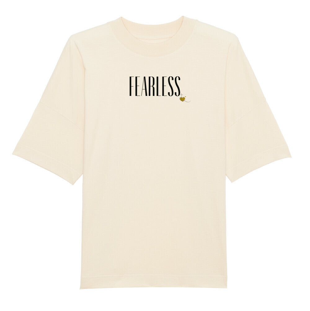 Oversized T-Shirt "FEARLESS" Beige STYL-NOW