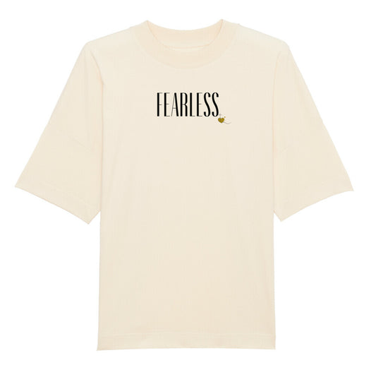 Oversized T-Shirt "FEARLESS" Beige STYL-NOW