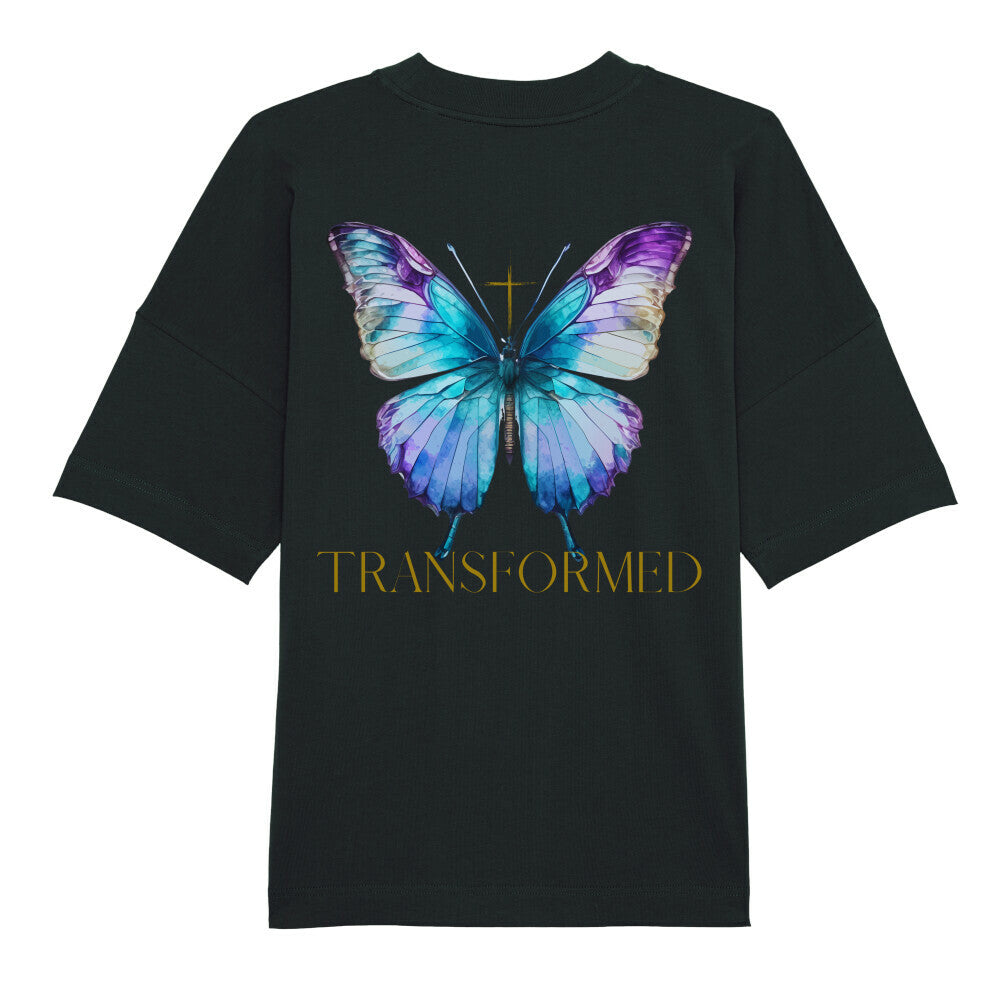 Oversized T-Shirt "TRANSFORMED" FRONT/back side Schwarz STYL-NOW