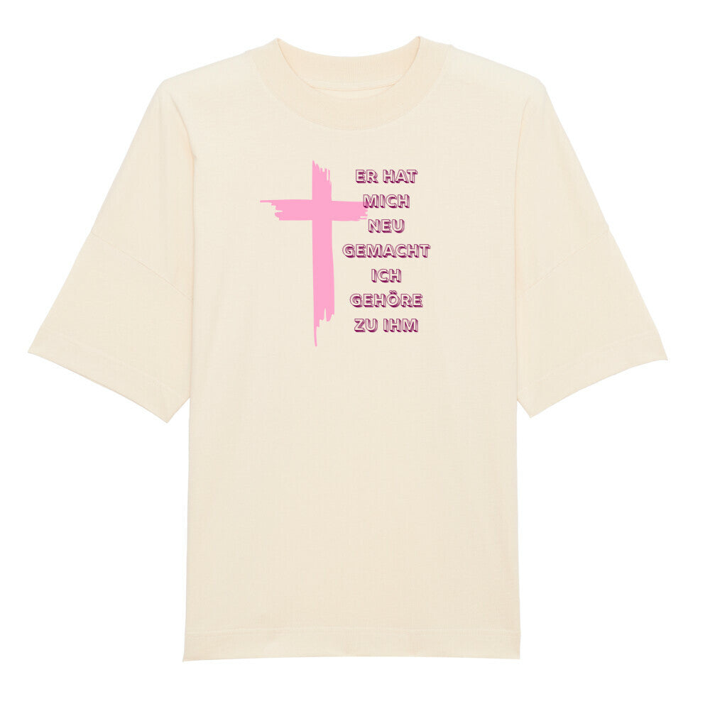 Oversized T-Shirt "ICH GEHÖRE ZU IHM" – Premium Organic Beige STYL-NOW