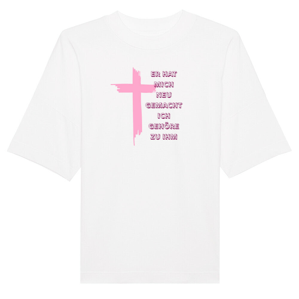 Oversized T-Shirt "ICH GEHÖRE ZU IHM" – Premium Organic Weiß STYL-NOW