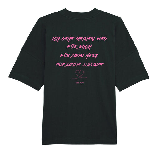 MEIN WEG Oversized T-Shirt Backprint – 100% Bio-Baumwolle | STYL-NOW Schwarz STYL-NOW