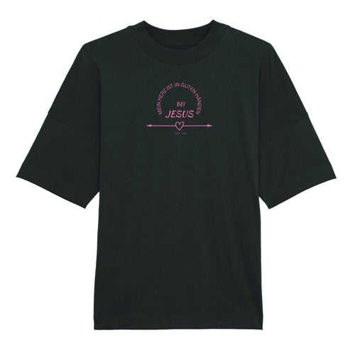 MEIN HERZ Oversized T-Shirt – 100% Bio-Baumwolle | STYL-NOW Schwarz STYL-NOW