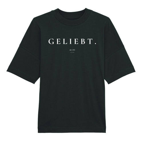 Oversized T-Shirt "GELIEBT" – Premium Organic Schwarz STYL-NOW