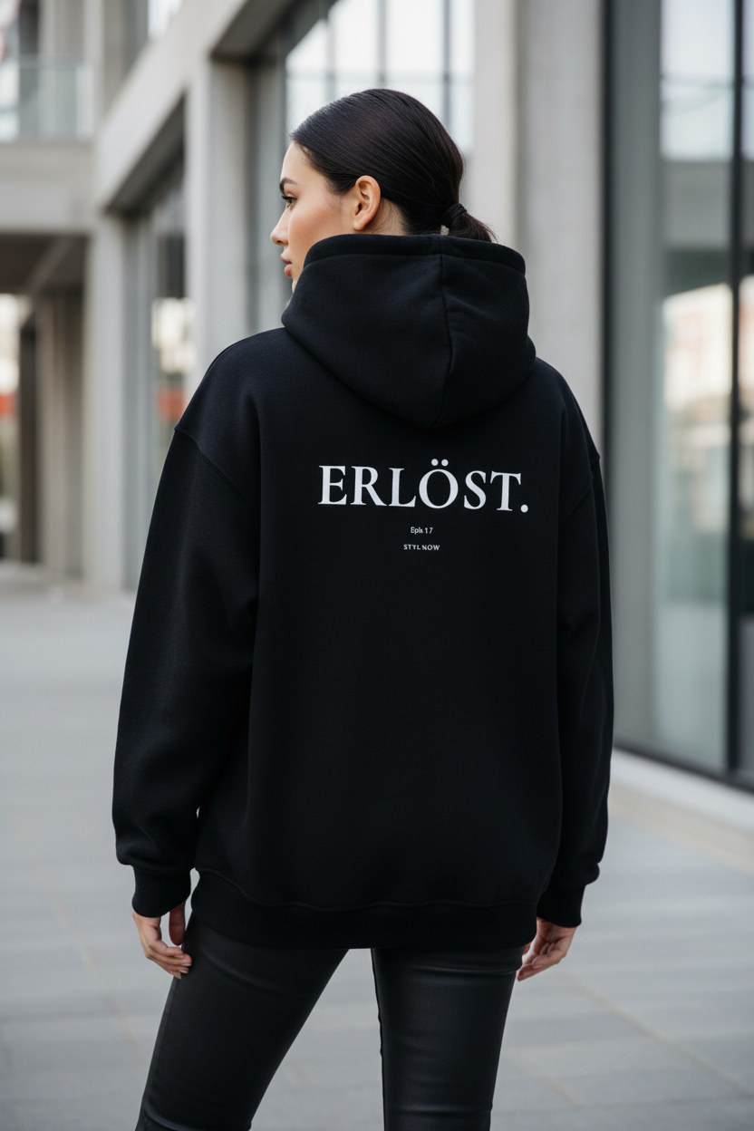 Oversized Hoodie "ERLÖST" Backprint