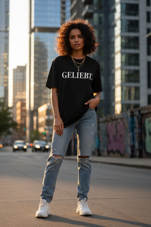 Oversized T-Shirt "GELIEBT" – Premium Organic STYL-NOW