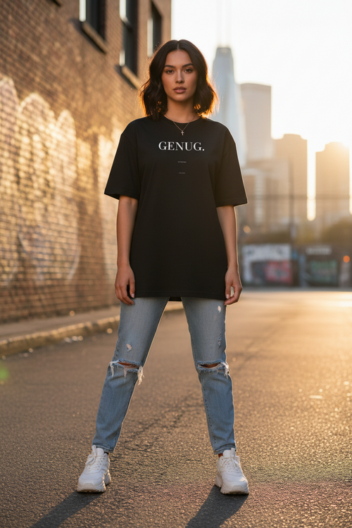 GENUG Oversized T-Shirt – 100% Bio-Baumwolle | STYL-NOW STYL-NOW
