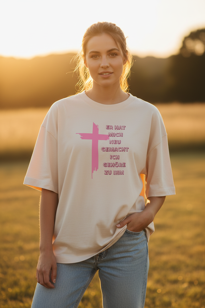 Oversized T-Shirt "ICH GEHÖRE ZU IHM" – Premium Organic STYL-NOW