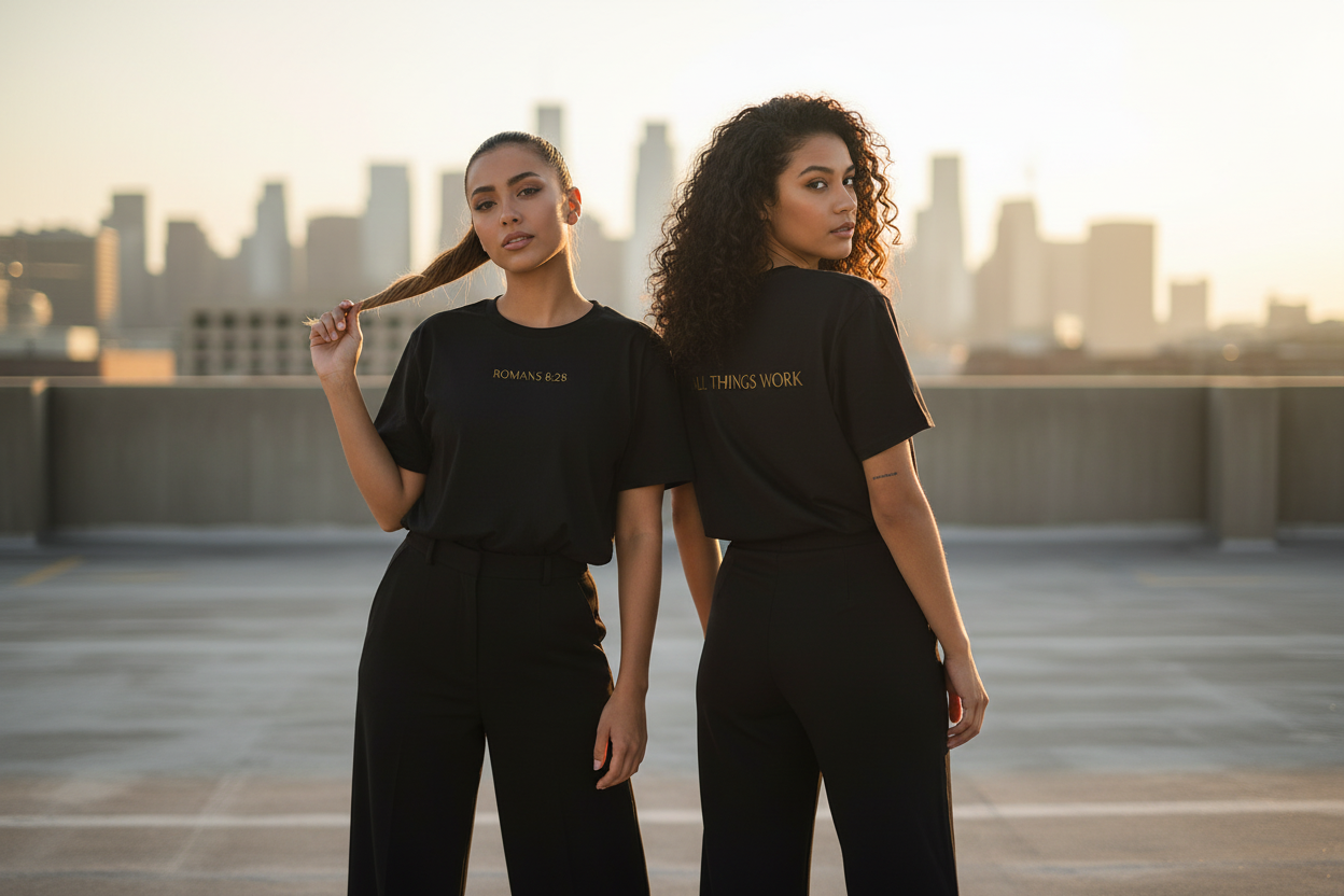 Oversized T-Shirt "ROM 8:28" front & back