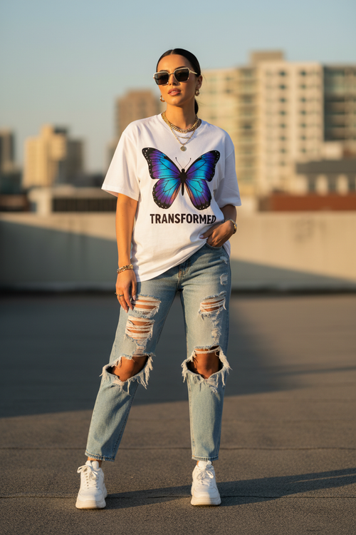 Oversized T-Shirt TRANSFORMED – Street Style Mockup