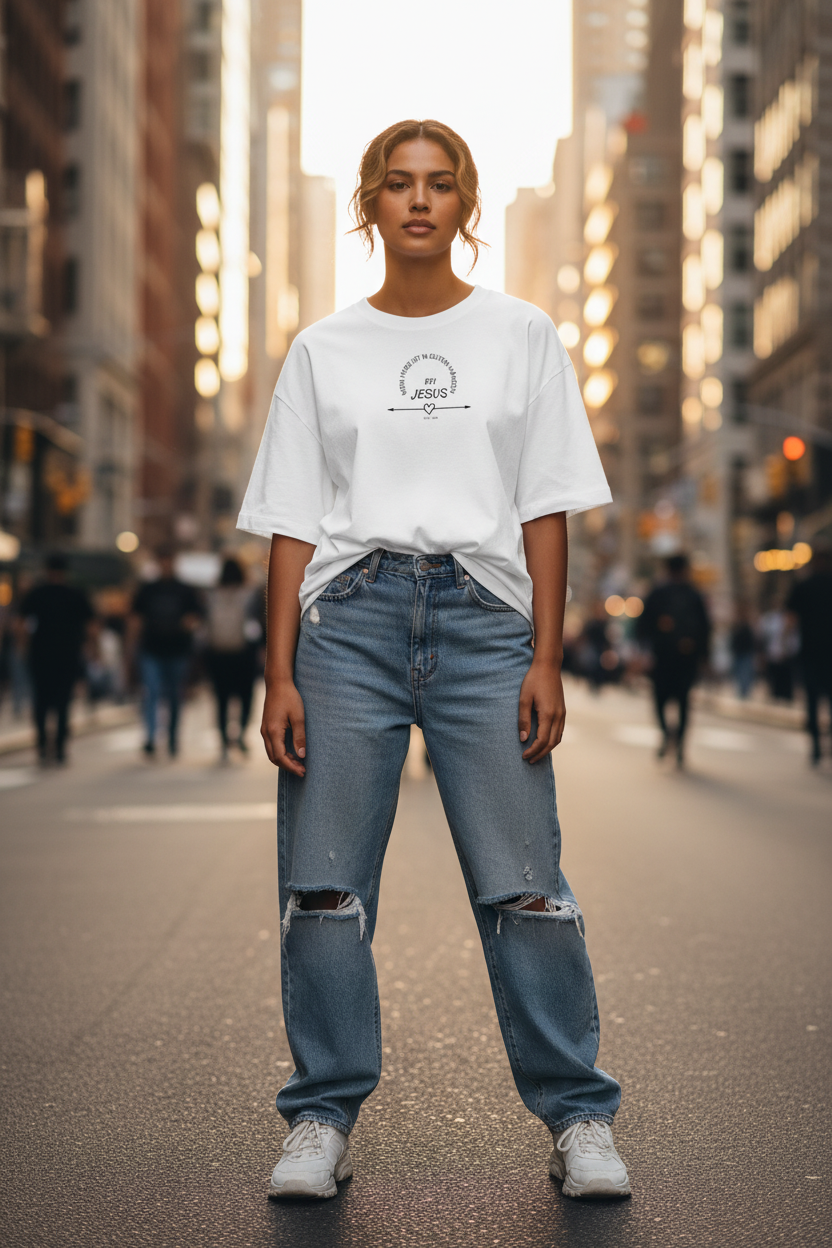 Oversized T-Shirt "MEIN HERZ" – Premium Organic STYL-NOW