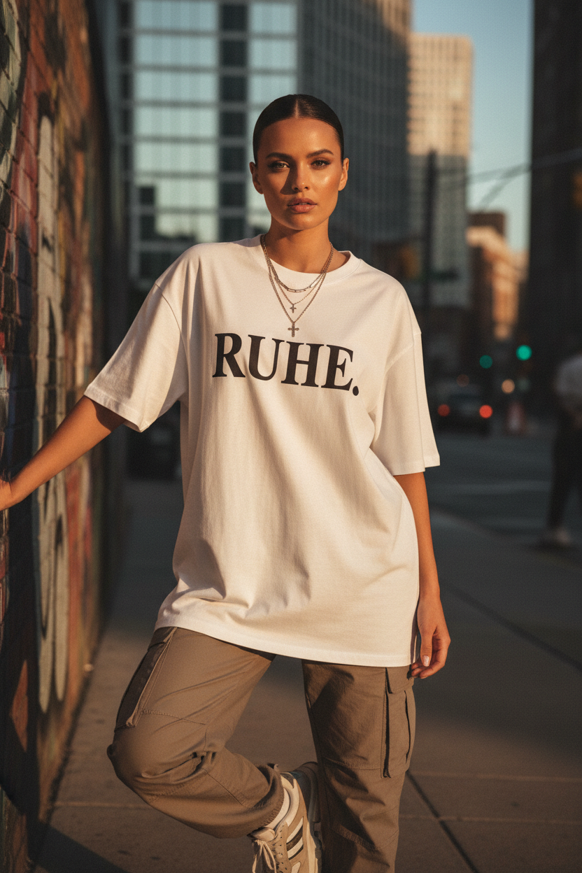 Oversized T-Shirt "RUHE" – Premium Organic