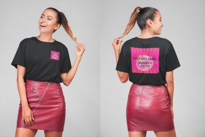 Ausgefallenes Oversized "YOU GO GIRL" T-Shirt