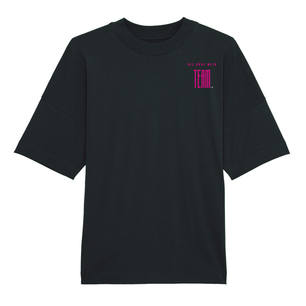 Oversized T-Shirt "NIE OHNE MEIN TEAM" Schwarz STYL-NOW