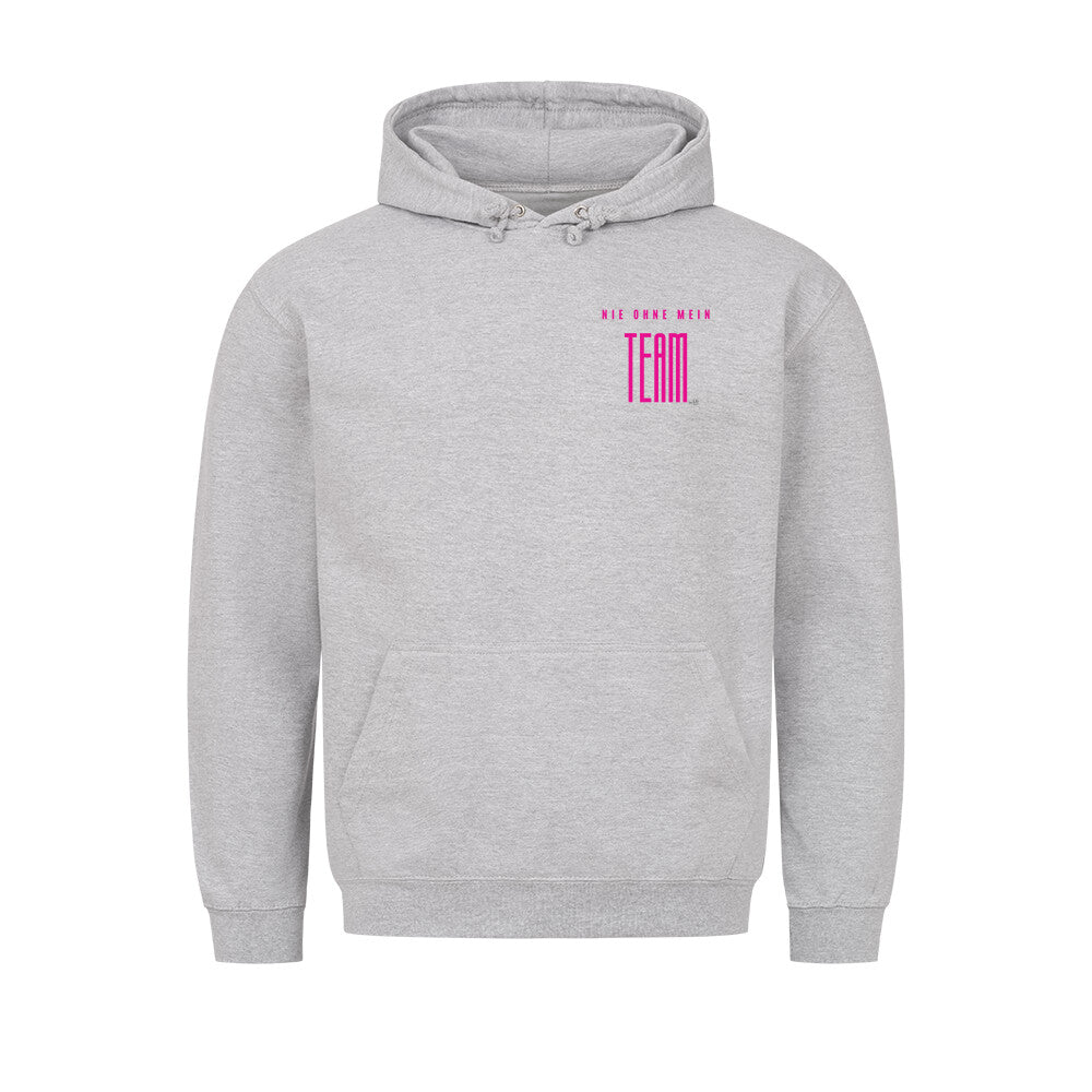 Hoodie "NIE OHNE MEIN TEAM" Grau STYL-NOW