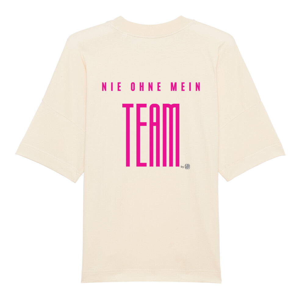 Ausgefallener Oversized Blast - NIE OHNE MEIN TEAM Beige STYL-NOW