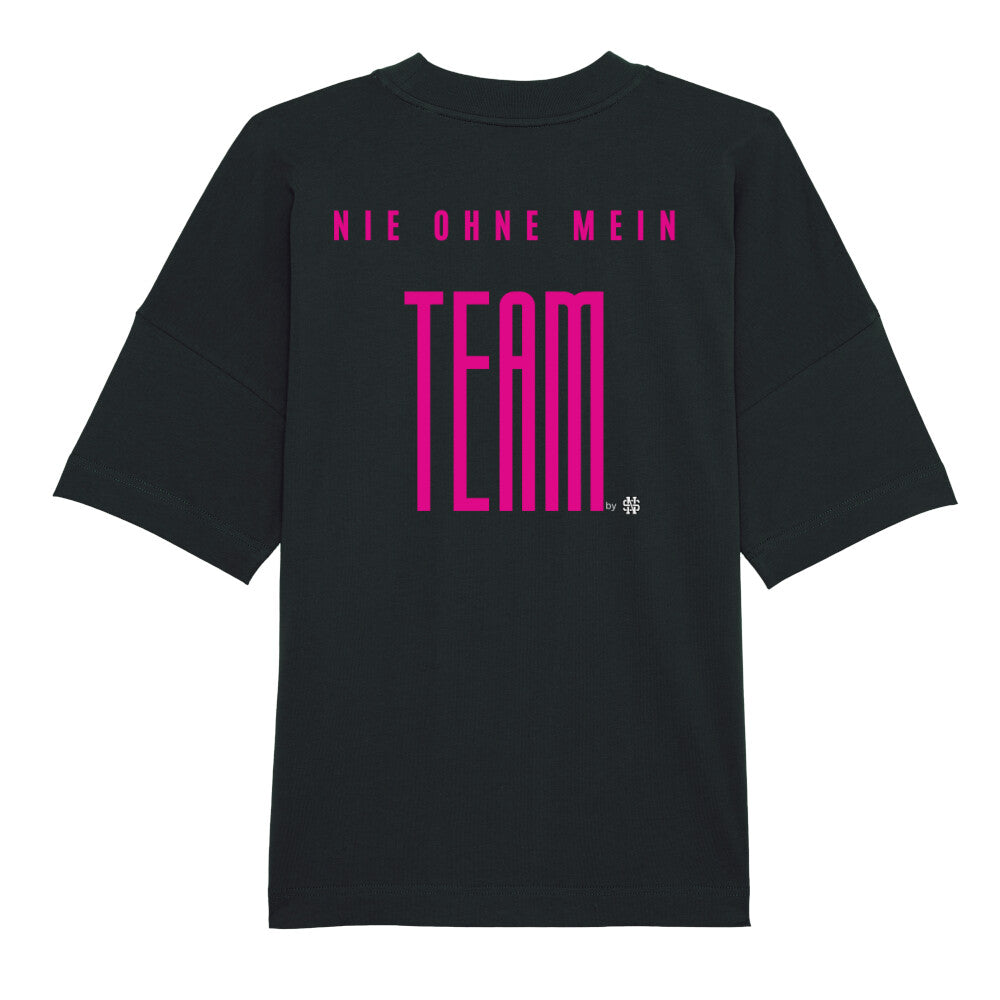 Ausgefallener Oversized Blast - NIE OHNE MEIN TEAM Schwarz STYL-NOW