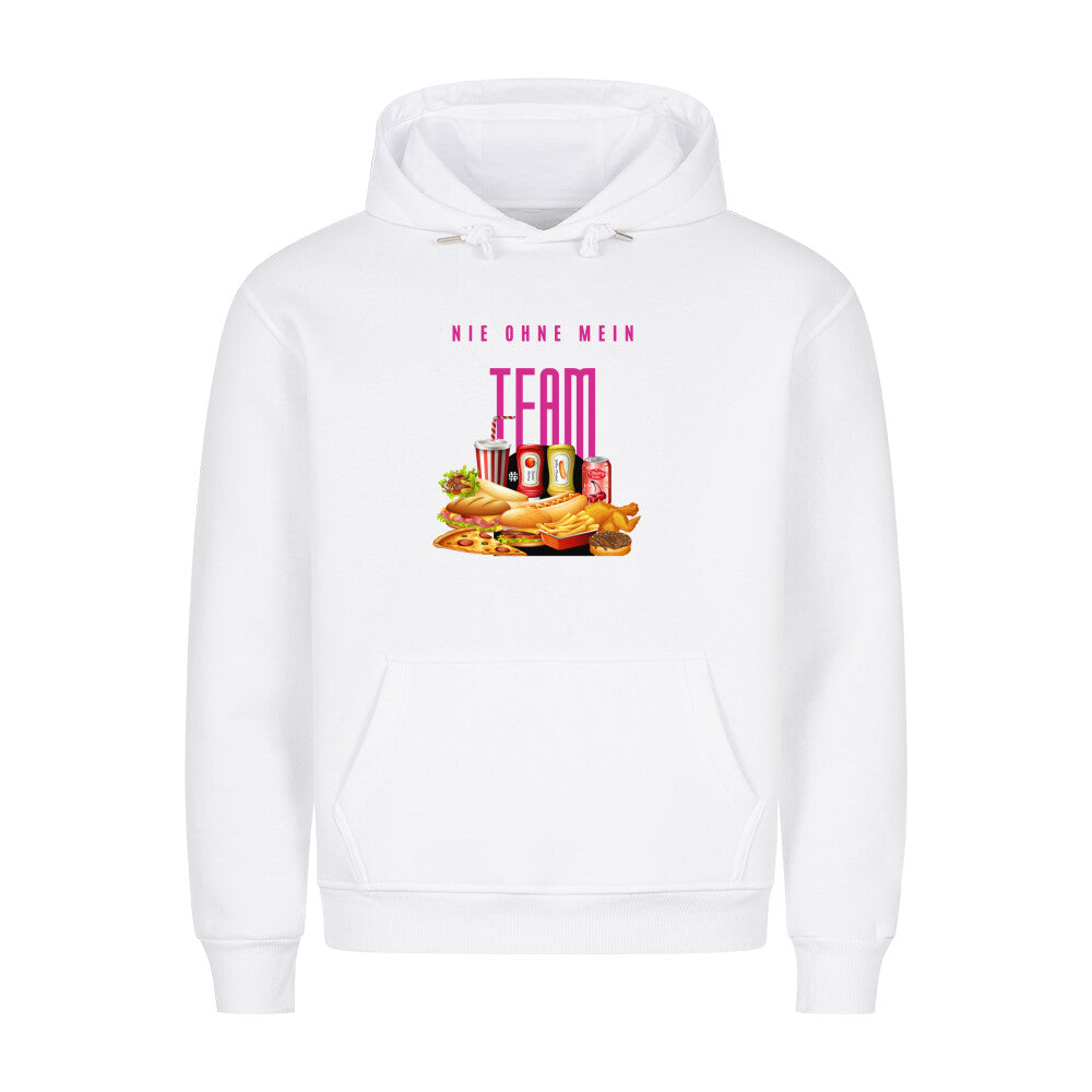 Hoodie "NIE OHNE MEIN TEAM" Weiß STYL-NOW