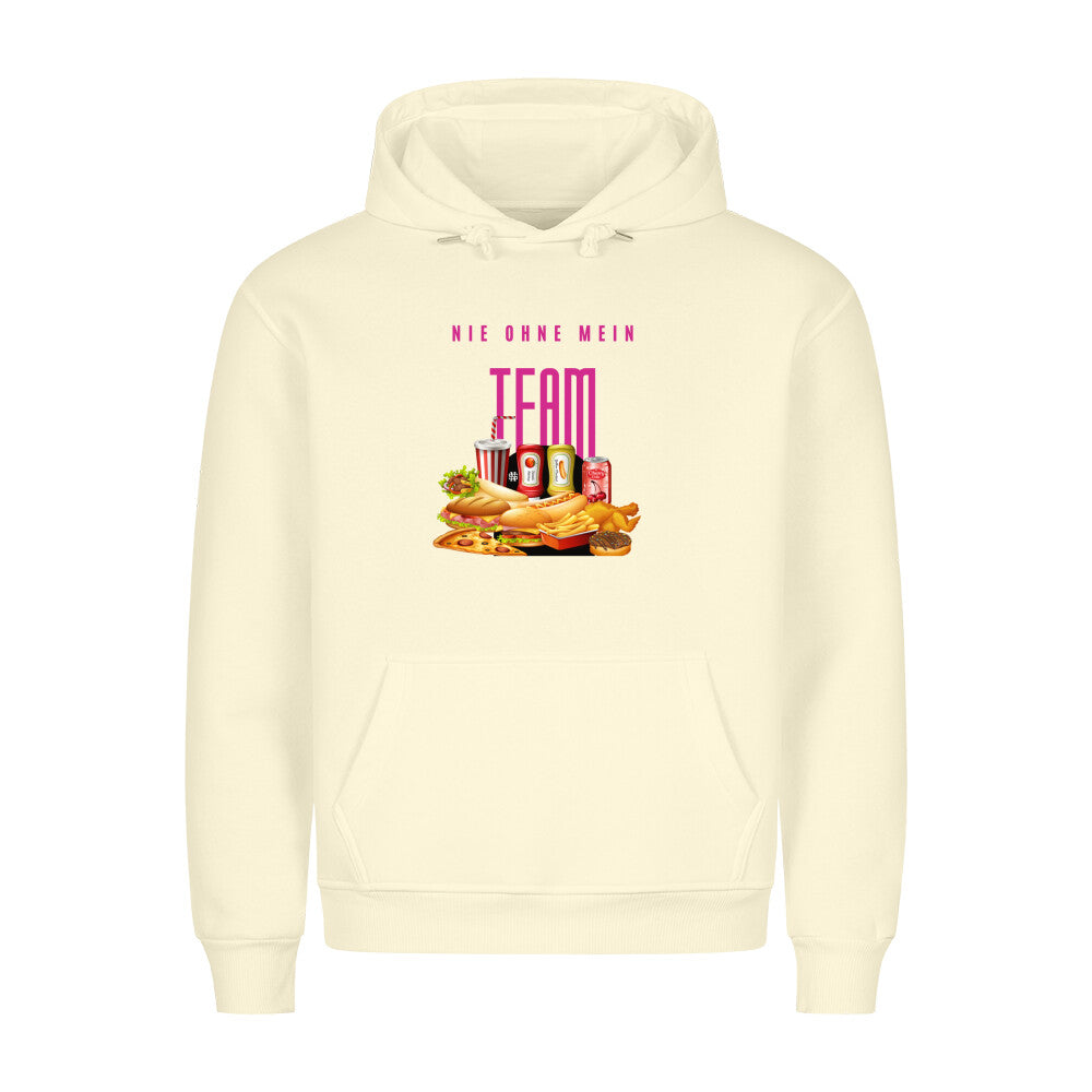 Hoodie "NIE OHNE MEIN TEAM" Beige STYL-NOW