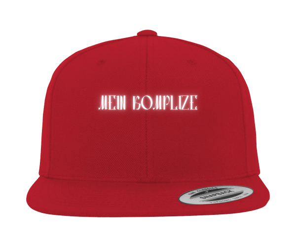 Snapback Cap "Mein Komplize" - Weiße Schrift red One Size STYL-NOW
