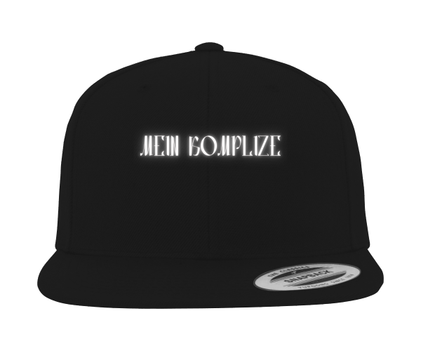 Snapback Cap "Mein Komplize" - Weiße Schrift Black One Size STYL-NOW