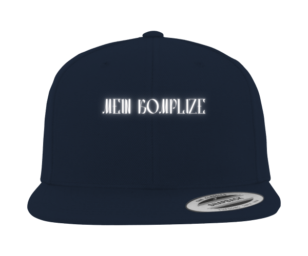 Snapback Cap "Mein Komplize" - Weiße Schrift Navy One Size STYL-NOW